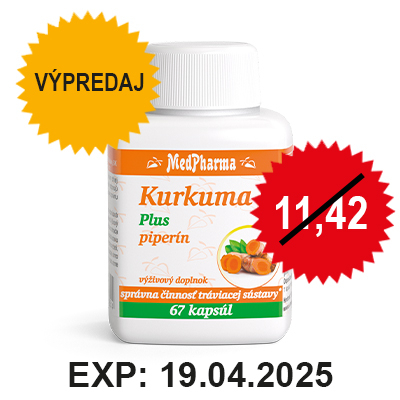 Výpredaj – Kurkuma Plus piperín, 67 kpsl