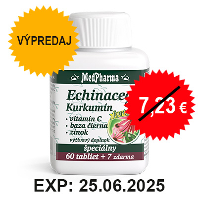 Výpredaj – Echinacea 600 FORTE + kurkumín + vit. C + čierna baza + zinok, 67 tbl